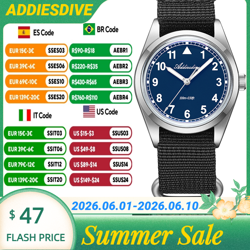 Anti Blue Light Film - ADDIESDIVE 10Bar Waterproof 316L Stainless Steel